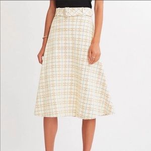 Ann Taylor Checked Belted Full Skirt